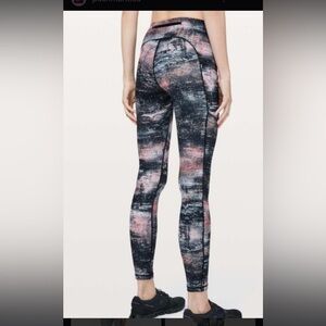 Lululemon speed up tights athletics multicoloured gray black pink leggings Sz 4